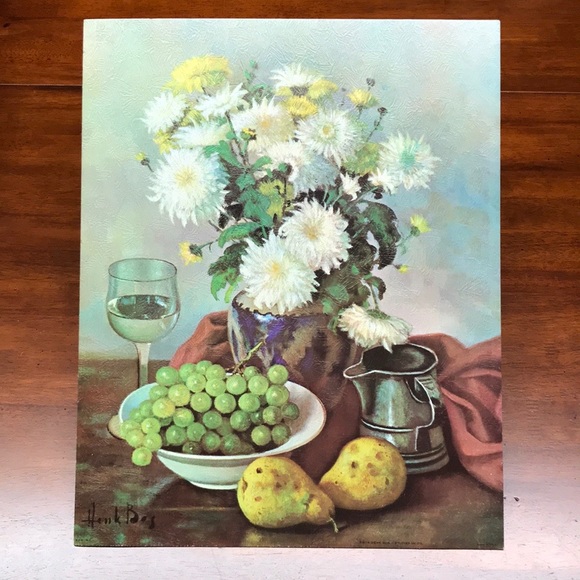 HENK BOS Vintage Floral Still Life Lithograph Print Studies In Oil Signed - Picture 7 of 7
